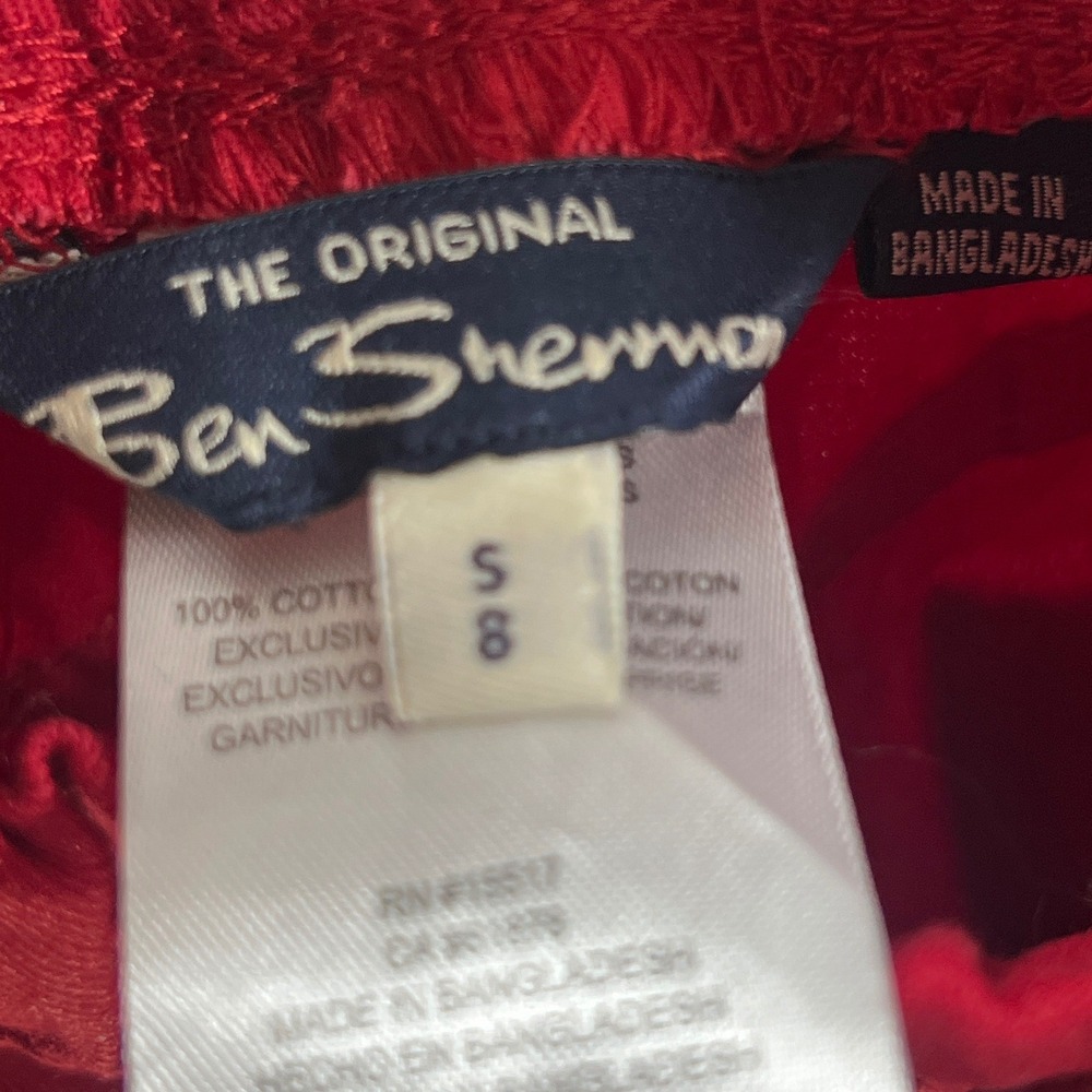 Ben Sherman Kids Pull On Red Dress Shorts Boys Size Small Preppy Cottage - Picture 4 of 5